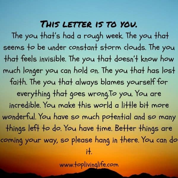this letter is to you