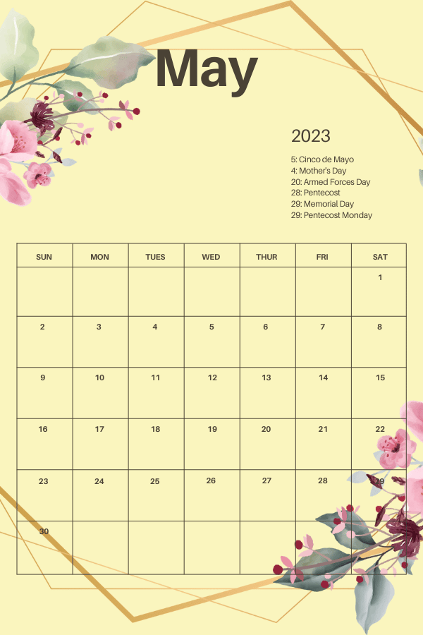 may calendar 2023